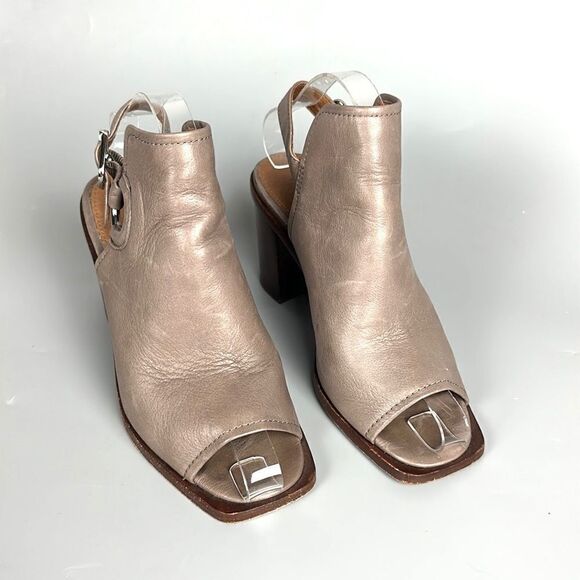 Frye Delaney Harness Leather Slingback High Heel Peep Toe Sandals US 7 - Picture 4 of 15